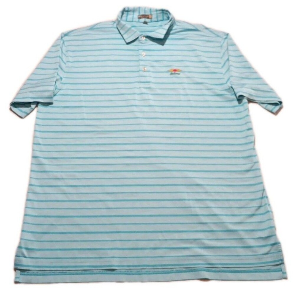 Peter Millar Summer Comfort - Baltusrol Golf Club - Blue Striped Golf Polo - XL